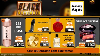 Modelo de TV para TV Horizontal com o tema Black November para Perfumes