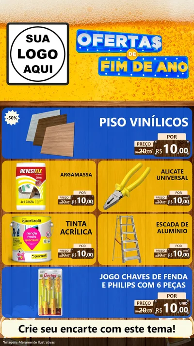 Modelo de TV para TV Vertical com o tema Ofertas de Fim de Ano para Material para Construção