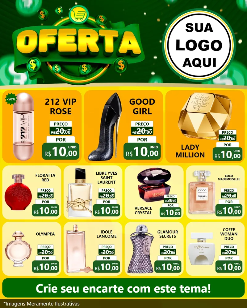Modelo de Rede Social para Feed Instagram com o tema Oferta para Perfumes