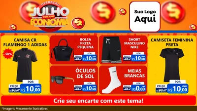 Modelo de TV para TV Horizontal com o tema Operação Julho Com Mais Economia para Roupas e acessórios