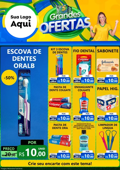 Modelo de Encarte para Encarte A4 Vertical com o tema Grandes Ofertas para Higiene Pessoal