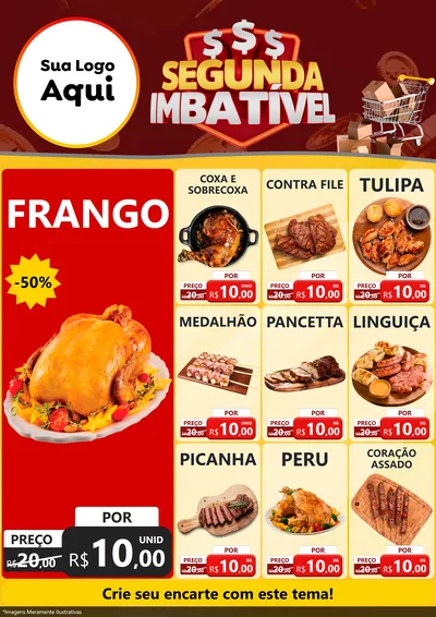 Modelo de Encarte para Encarte A4 Vertical com o tema Segunda Imbatível para Assados