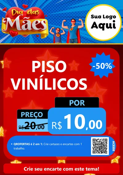 Modelo de Cartaz para Cartaz A4 Vertical com o tema Dia das Mães para Material para Construção
