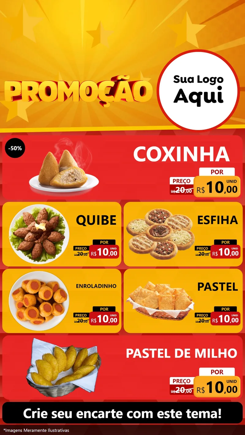 Modelo de TV para TV Vertical com o tema Promoção para Salgadaria