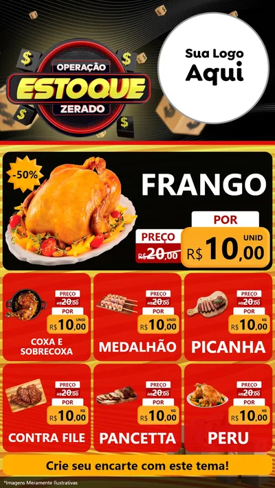 Modelo de Rede Social para Stories com o tema Operação Estoque Zerado para Assados