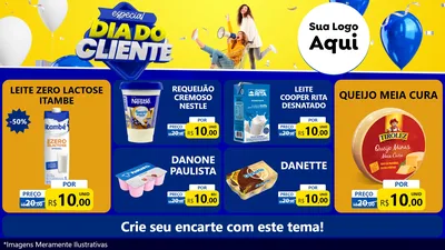 Modelo de TV para TV Horizontal com o tema Especial Dia do Cliente para Frios e Laticínios