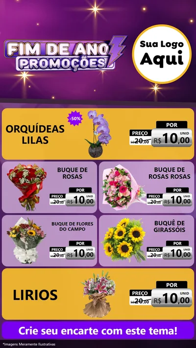 Modelo de TV para TV Vertical com o tema Fim de Ano Promoções para Floricultura e jardim