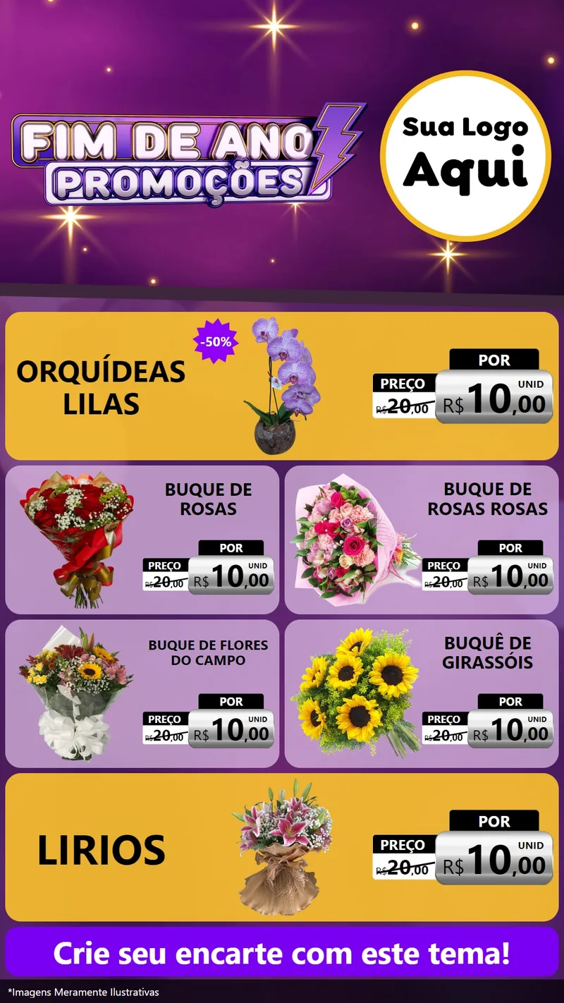 Modelo de TV para TV Vertical com o tema Fim de Ano Promoções para Floricultura e jardim