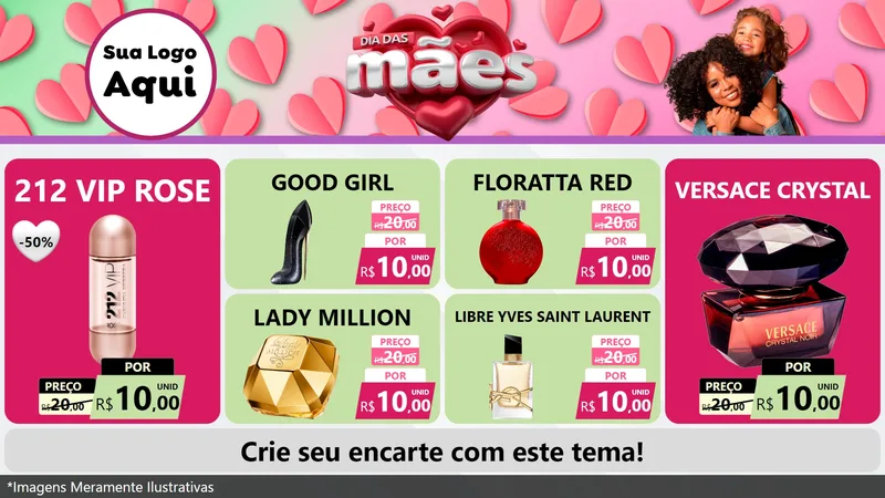 Modelo de TV para TV Horizontal com o tema Dia das Mães para Perfumes