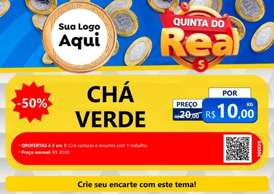 Modelo de Cartaz para Cartaz A4 Horizontal com o tema Quinta do Real para Produtos Naturais