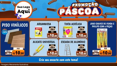 Modelo de TV para TV Horizontal com o tema Promoção Páscoa para Material para Construção