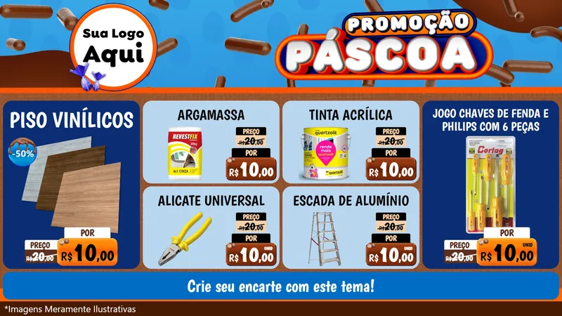 Modelo de TV para TV Horizontal com o tema Promoção Páscoa para Material para Construção