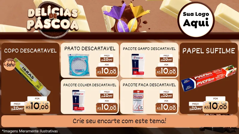 Modelo de TV para TV Horizontal com o tema Delícias de Páscoa para Embalagens