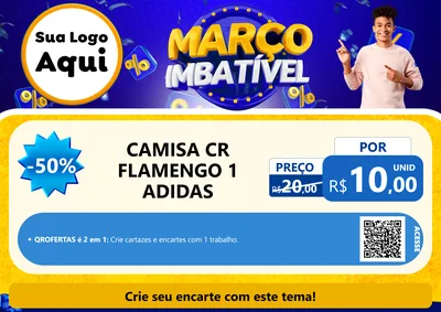 Modelo de Cartaz para Cartaz A4 Horizontal com o tema Março Imbatível para Roupas e acessórios