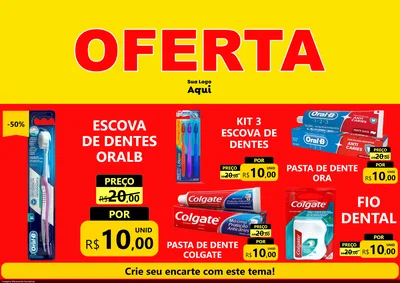 Modelo de Encarte para Encarte A4 Horizontal com o tema OFERTA - Vermelho Cartaz para Higiene Pessoal