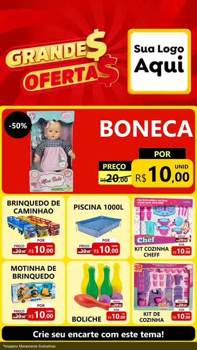 Modelo de Rede Social para Stories com o tema Grandes Ofertas para Brinquedos