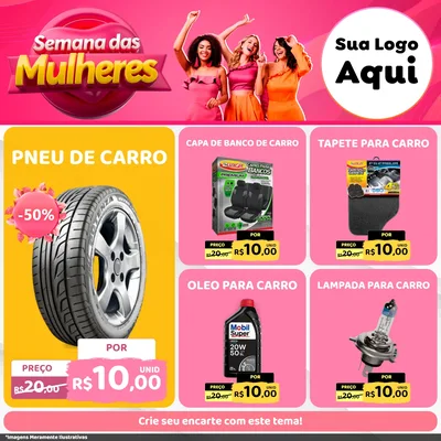 Modelo de Rede Social para Feed Facebook com o tema Semana das Mulheres para Auto peças