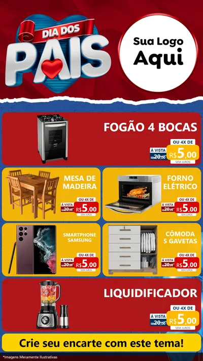 Modelo de TV para TV Vertical com o tema Dia dos Pais para Móveis e Eletro