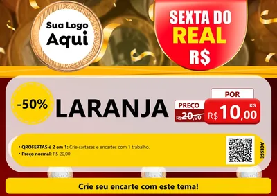Modelo de Cartaz para Cartaz A4 Horizontal com o tema Sexta do Real para Hortifrúti