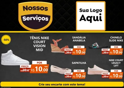 Modelo de Encarte para Encarte A4 Horizontal com o tema Nossos Serviços para Calçados