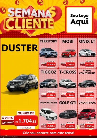 Modelo de Encarte para Encarte A4 Vertical com o tema Semana do Cliente para Concessionaria de Carros