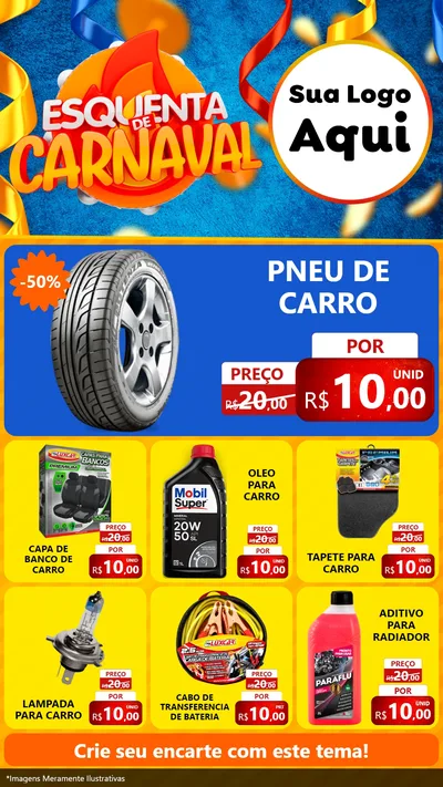 Modelo de Rede Social para Stories com o tema Esquenta de Carnaval para Auto peças