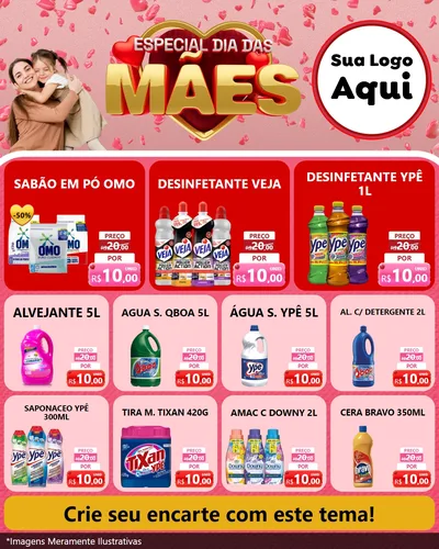 Modelo de Rede Social para Feed Instagram com o tema Especial Dia Das Mães para Produtos de Limpeza