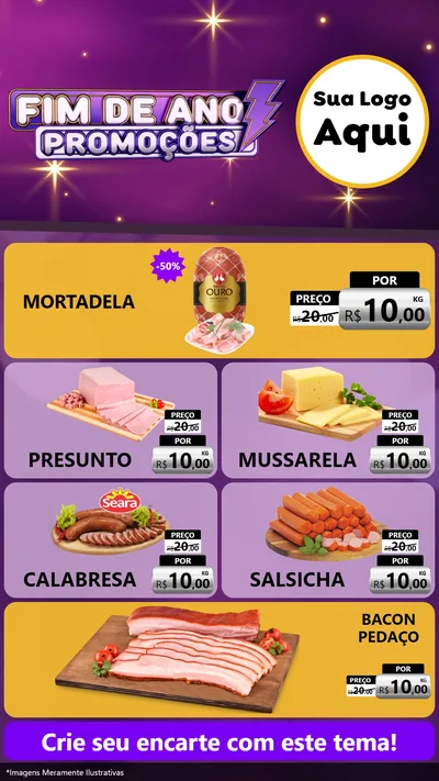 Modelo de TV para TV Vertical com o tema Fim de Ano Promoções para Frios e Laticínios