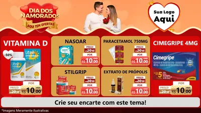 Modelo de TV para TV Horizontal com o tema Dia dos Namorados - Aqui Tem Ofertas para Farmácia