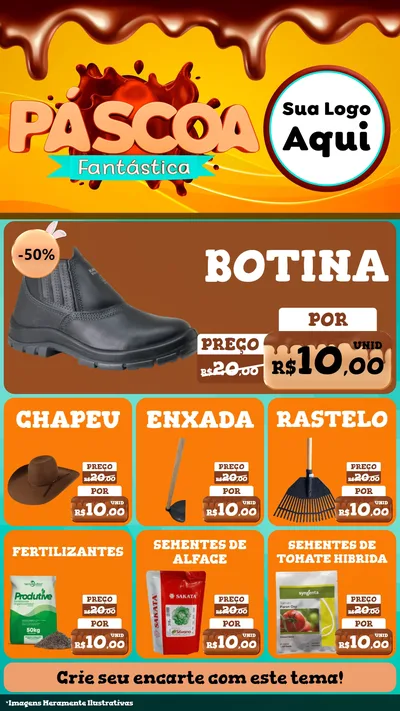 Modelo de Rede Social para Stories com o tema Páscoa Fantástica para Agropecuária