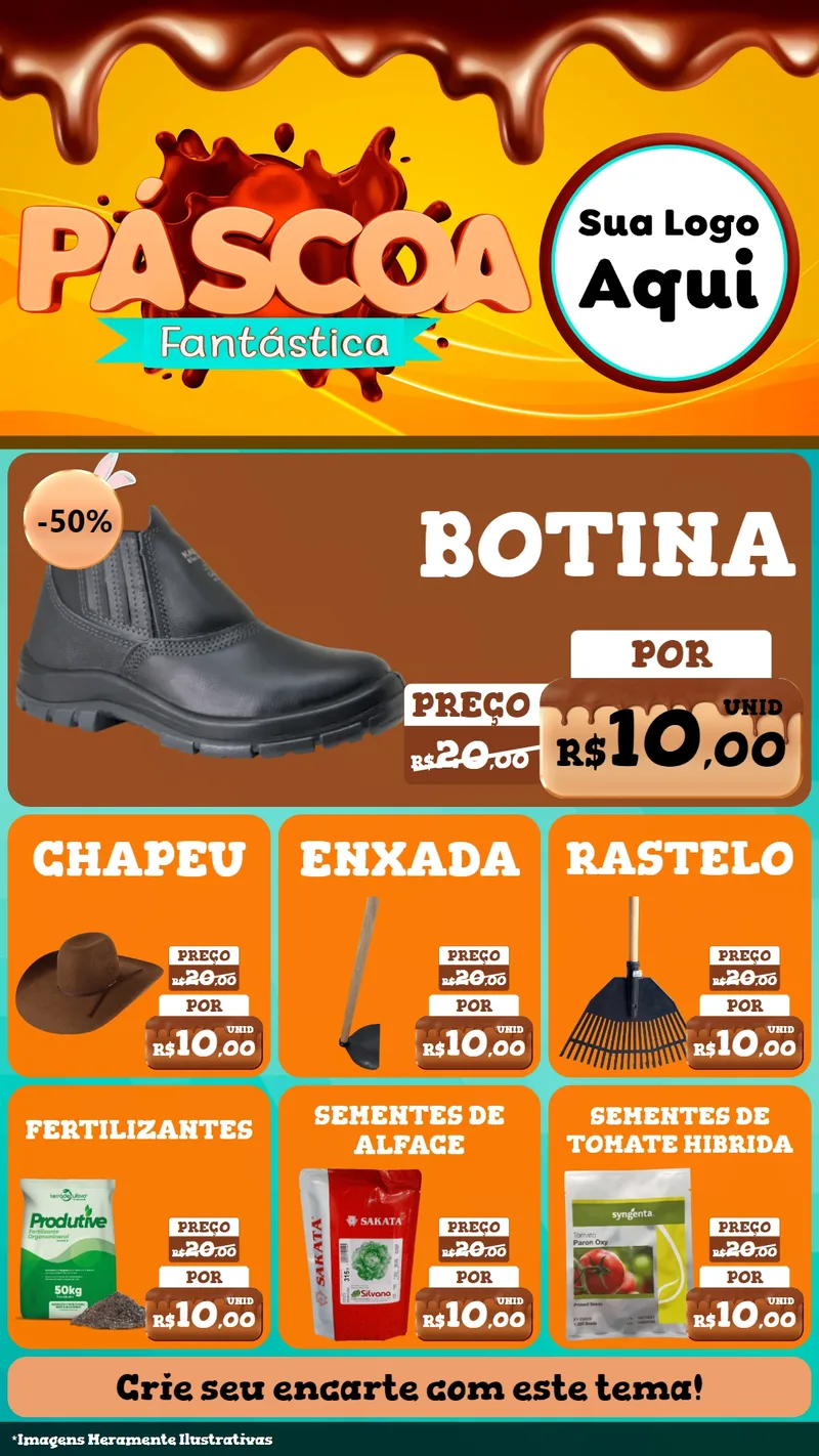 Modelo de Rede Social para Stories com o tema Páscoa Fantástica para Agropecuária