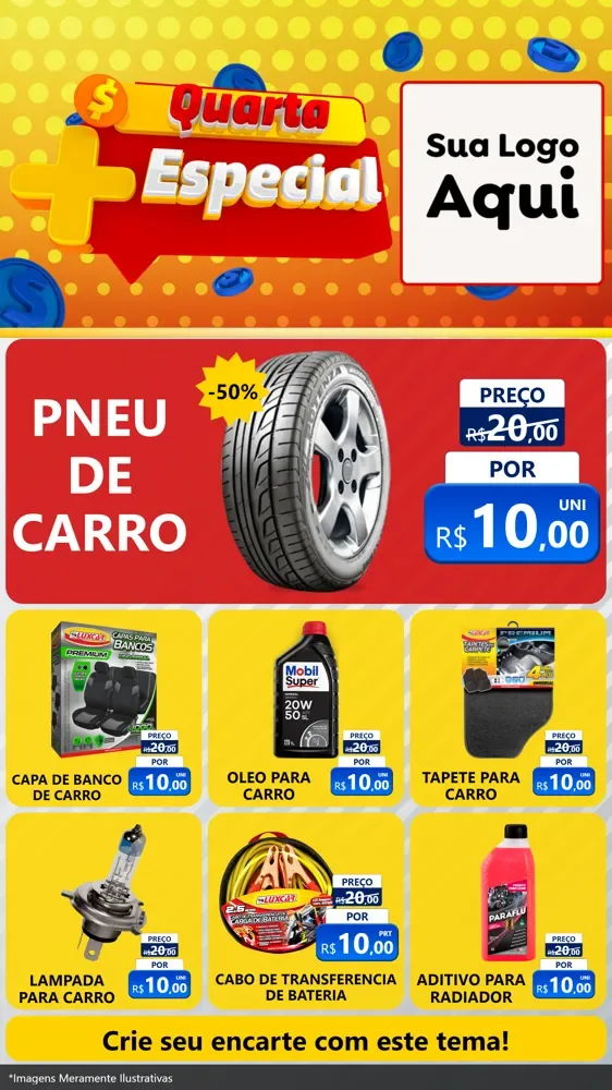 Modelo de Rede Social para Stories com o tema Quarta Mais Especial para Auto peças