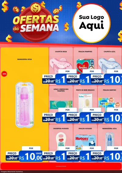 Modelo de Encarte para Encarte A4 Vertical com o tema Ofertas Da Semana para Bebês