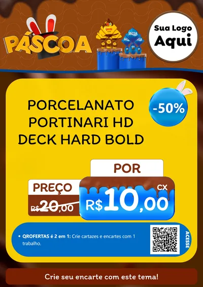 Modelo de Cartaz para Cartaz A4 Vertical com o tema Páscoa para Pisos e revestimentos