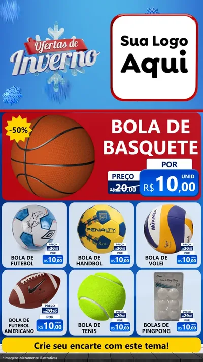 Modelo de Rede Social para Stories com o tema Ofertas de Inverno para Artigos Esportivos