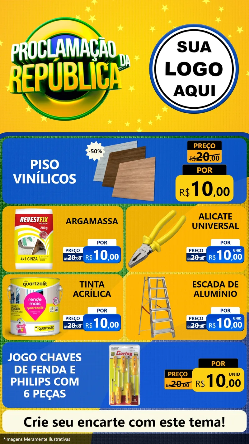 Modelo de TV para TV Vertical com o tema Proclamação da República para Material para Construção
