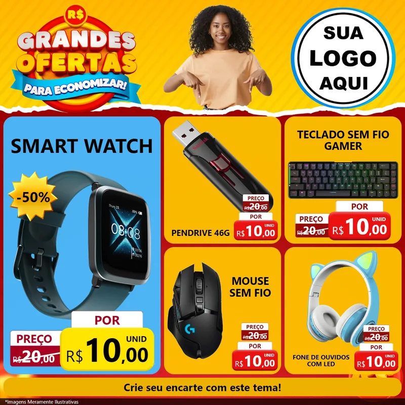 Modelo de Rede Social para Feed Facebook com o tema Grandes Ofertas Para Economizar! para Informática