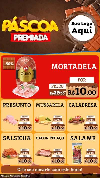 Modelo de Rede Social para Stories com o tema Páscoa Premiada para Frios e Laticínios