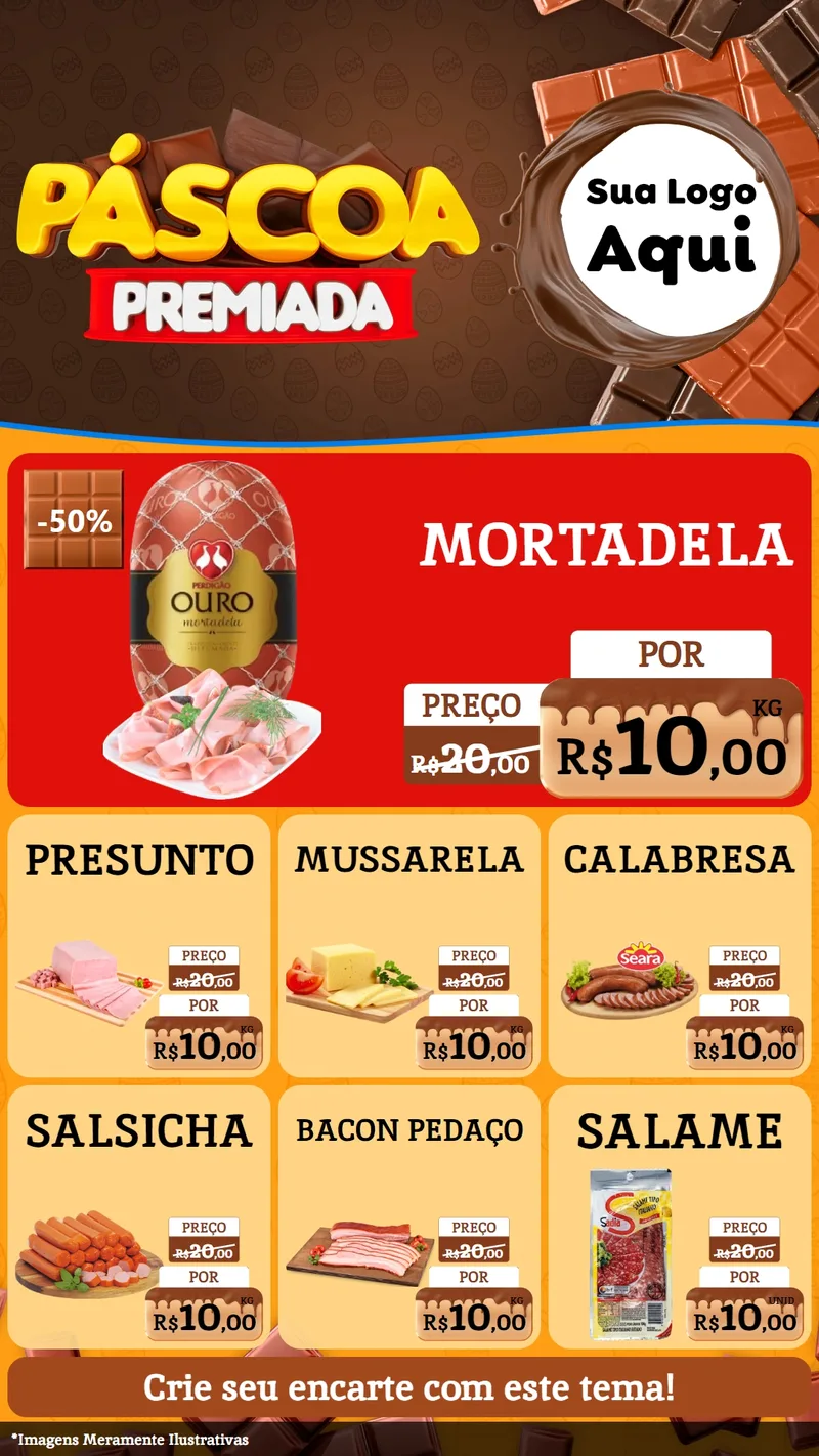 Modelo de Rede Social para Stories com o tema Páscoa Premiada para Frios e Laticínios