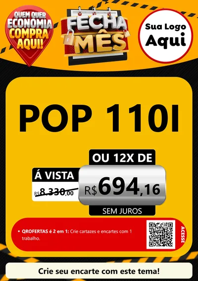 Modelo de Cartaz para Cartaz A4 Vertical com o tema Fecha Mês para Concessionaria de Motos