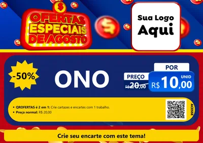 Modelo de Cartaz para Cartaz A4 Horizontal com o tema Ofertas Especiais de Agosto para Óticas