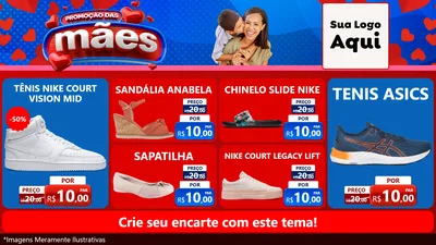 Modelo de TV para TV Horizontal com o tema Promoção das Mães para Calçados