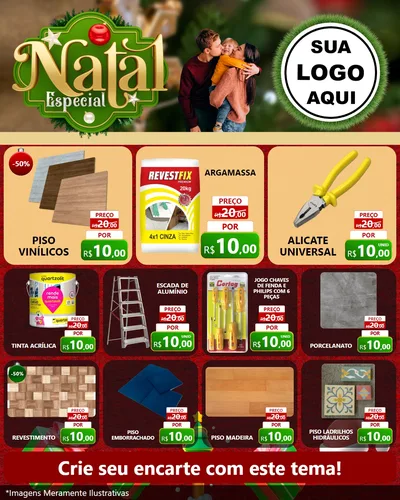 Modelo de Rede Social para Feed Instagram com o tema Natal Especial para Material para Construção