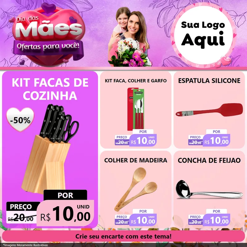 Modelo de Rede Social para Feed Facebook com o tema Dia das Mães Ofertas para Você! para Utilidades Domésticas