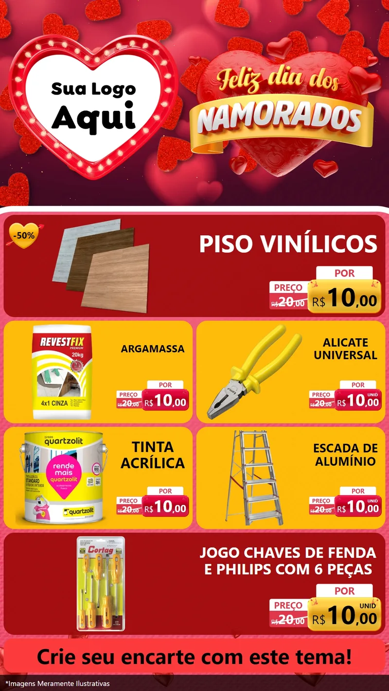 Modelo de TV para TV Vertical com o tema Feliz Dia Dos Namorados para Material para Construção