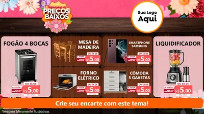 Modelo de TV para TV Horizontal com o tema Primavera de Preços Baixos para Móveis e Eletro