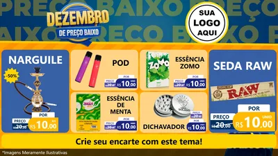 Modelo de TV para TV Horizontal com o tema Dezembro de Preço Baixo para Tabacaria