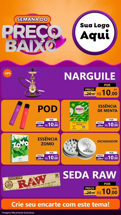 Modelo de TV para TV Vertical com o tema Semana do Preço Baixo para Tabacaria