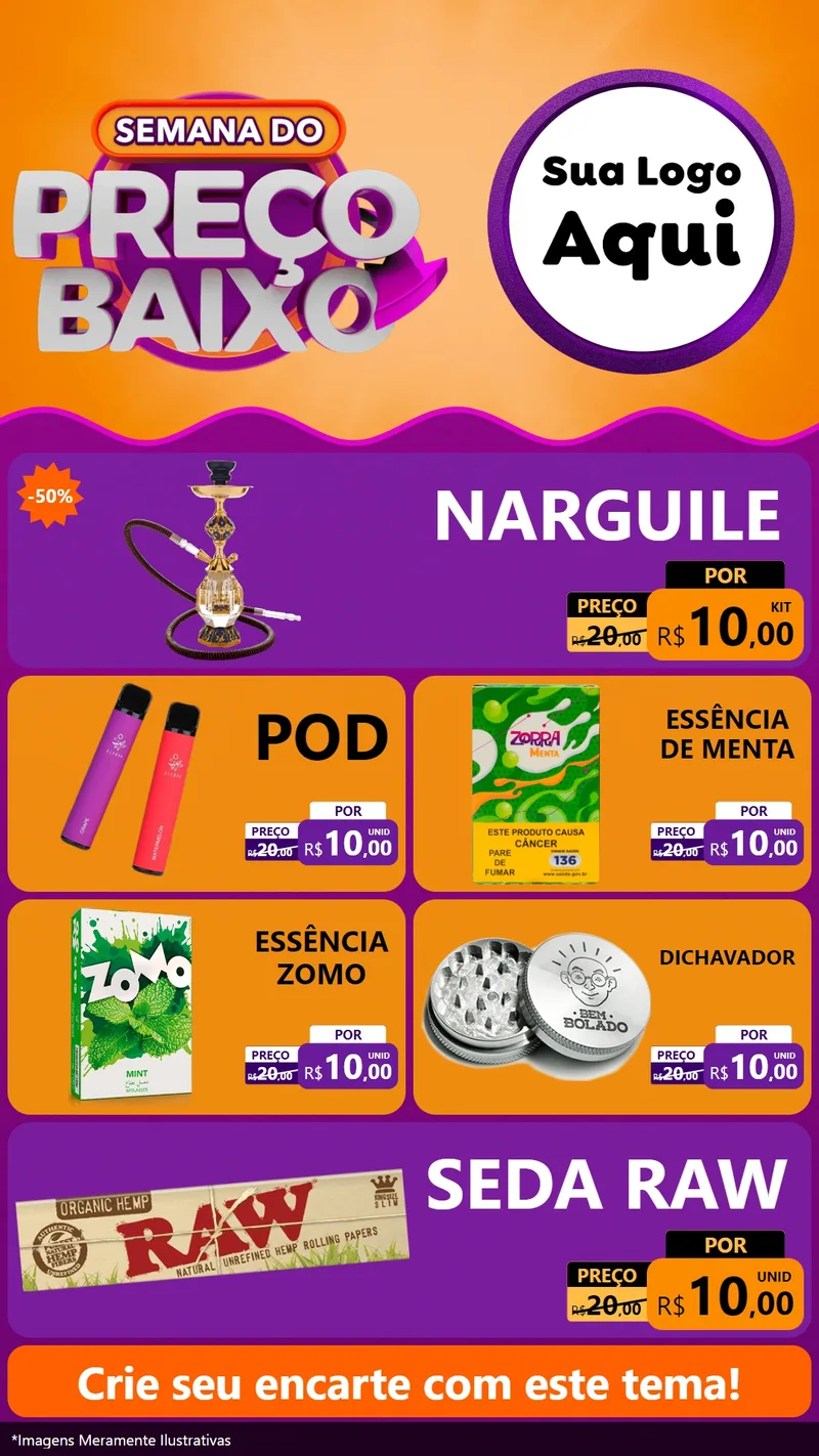 Modelo de TV para TV Vertical com o tema Semana do Preço Baixo para Tabacaria