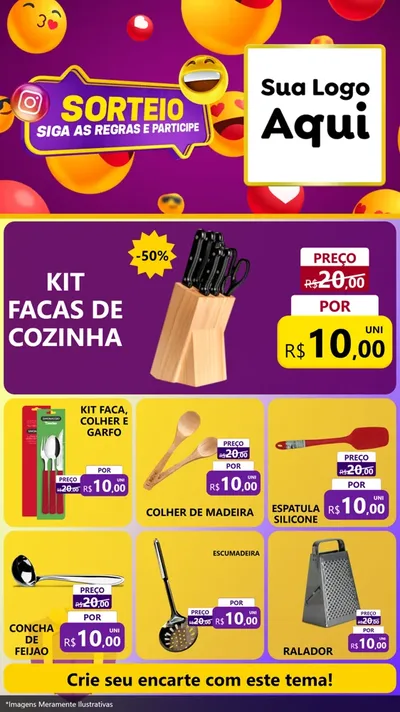 Modelo de Rede Social para Stories com o tema Sorteio para Utilidades Domésticas